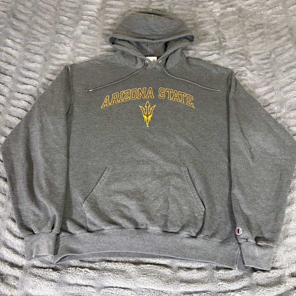 Champion Arizona State Sun Devils Hoodie Mens Large Gray ASU Pullover NCAA